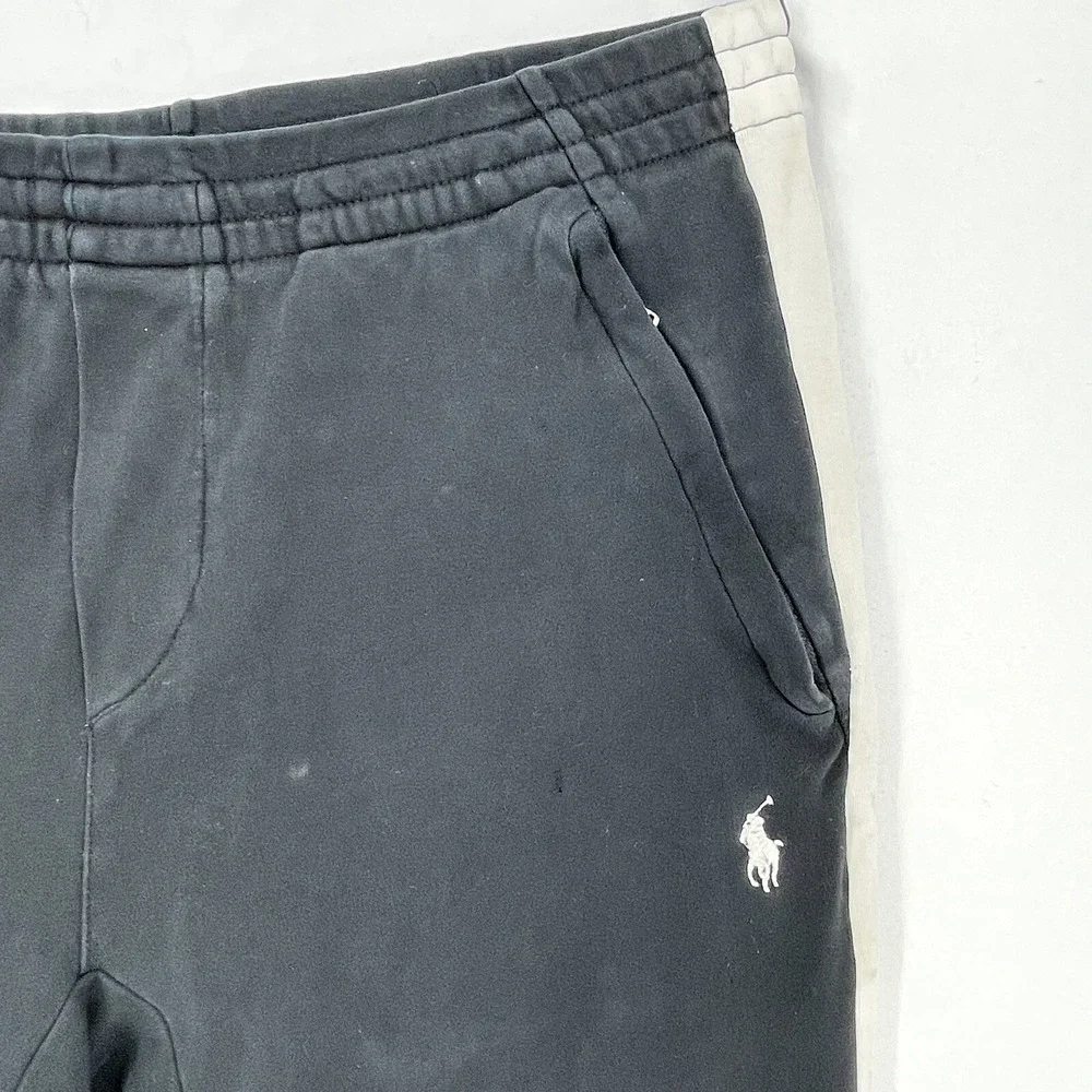 Polo Ralph Lauren Sz Med Performance Jogger Pants‎ Sweatpants Black White Stripe